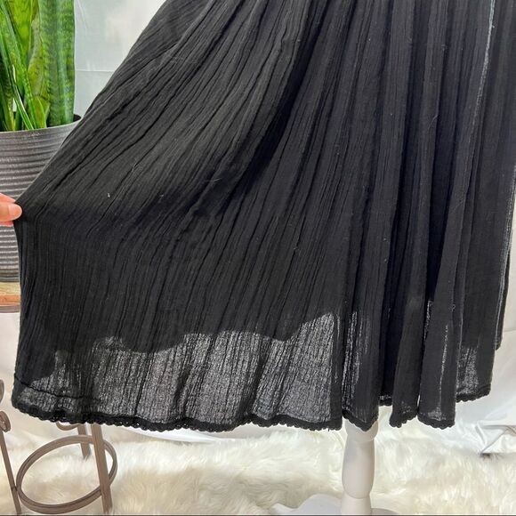 LOVE SAM by ANTHRO Beaded Cotton Bohemian Style Black Dress - Picture 13 of 14